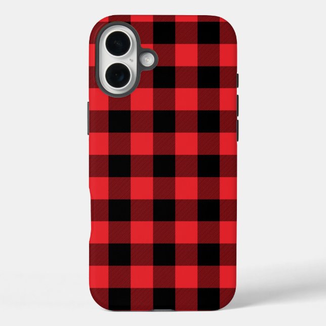 Buffalo Kariert Red Black Karo Case-Mate iPhone Hülle (Rückseite)