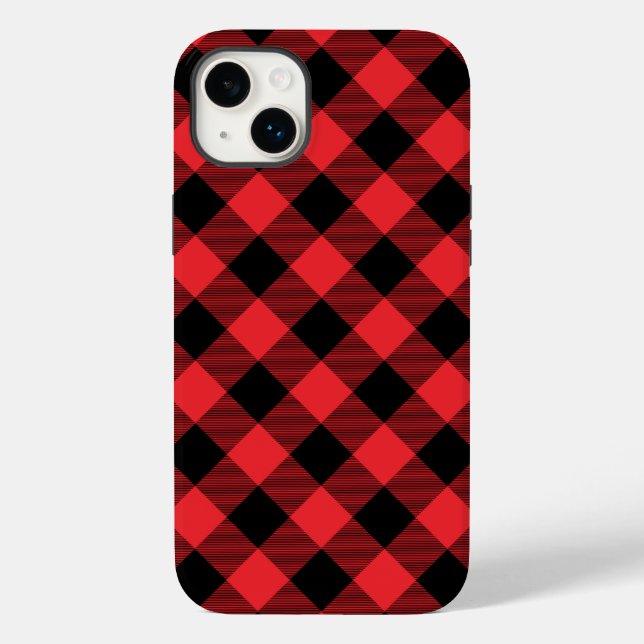 Buffalo Kariert Red Black Karo Case-Mate iPhone Hülle (Rückseite)