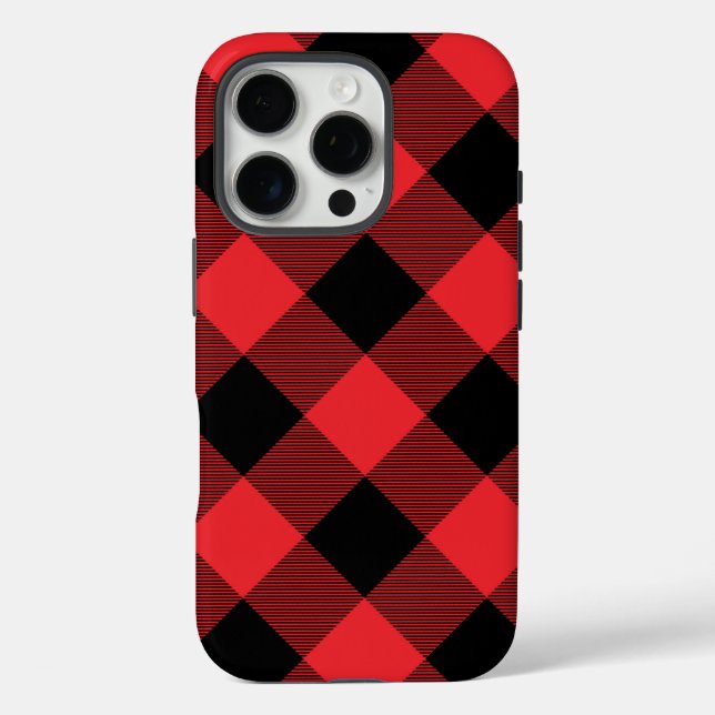 Buffalo Kariert Red Black Karo Case-Mate iPhone Hülle (Rückseite)