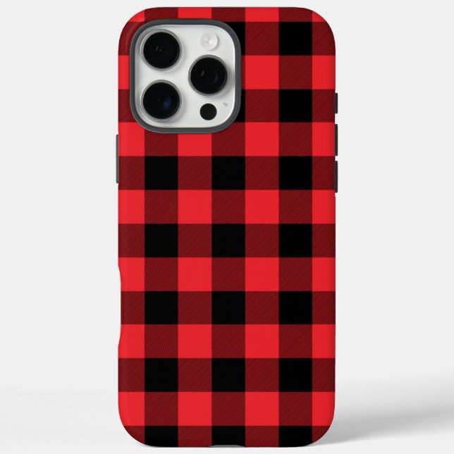 Buffalo Kariert Red Black Karo Case-Mate iPhone Hülle (Rückseite)
