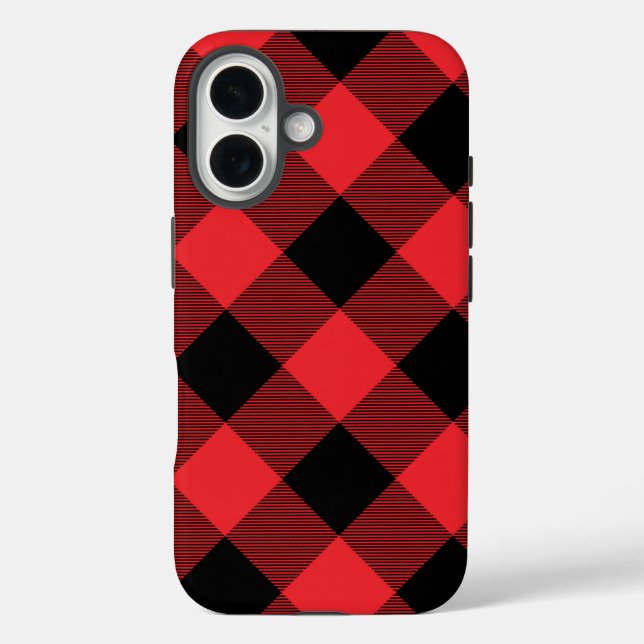Buffalo Kariert Red Black Karo Case-Mate iPhone Hülle (Rückseite)
