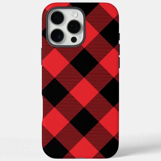Buffalo Kariert Red Black Karo Case-Mate iPhone Hülle (Rückseite)