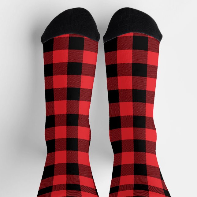 Buffalo Kariert Red Black Karo Socken (Oben)