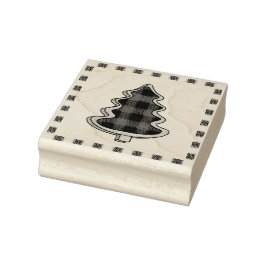 Buffalo Kariert, Red Gingham Weihnachtsbaumen Gummistempel