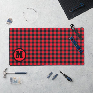 Buffalo Kariert Red Lumberjack Muster Mit Monogram Schreibtischunterlage