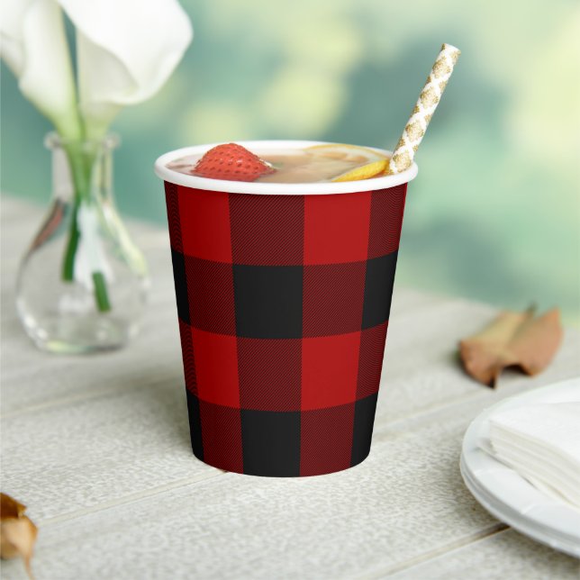 Buffalo Kariert Red Scottish Clan Tartan Paper Cup Pappbecher (In Situ)