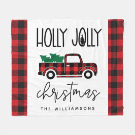 Buffalo Kariert Red Vintag Truck Weihnachtsname Fleecedecke