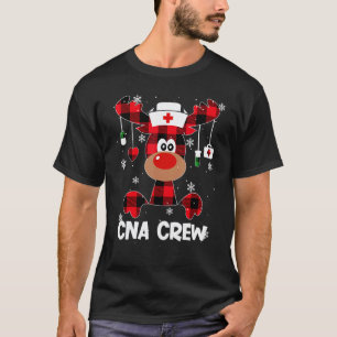 Buffalo-Kariert-Rentier-Cna-Crew-Krankenschwester- T-Shirt
