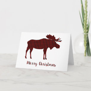 Buffalo Kariert Rentier Frohe Weihnachtstypografie Feiertagskarte