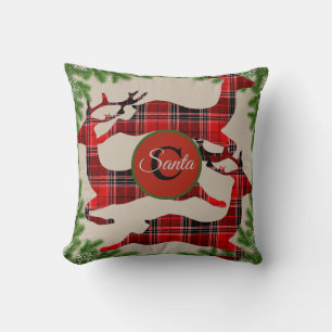 Buffalo Kariert Rentier Pine Boughs Monogramm Kissen
