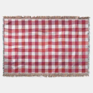 Buffalo Kariert Rot und Weiß Decke