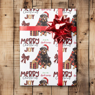Buffalo Kariert Rottweiler Dog Weihnachten Geschenkpapier