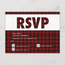 Buffalo Kariert RSVP Card Moderne JEDE VERANSTALTU