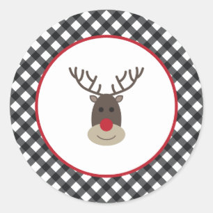 Buffalo Kariert Rudolph Stickers Weihnachtsfeierta
