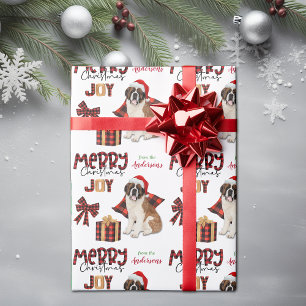 Buffalo Kariert Saint Bernard Dog Weihnachten Geschenkpapier