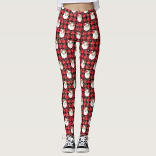 Buffalo Kariert Santa mit Schneeflocken & Stars Leggings