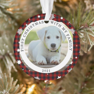 Buffalo Kariert Snowflake Erstes Foto Ornament
