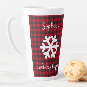 Buffalo Kariert Snowflake Urlaub Latte Tasse