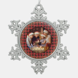 Buffalo Kariert Sparkle Look Glow Foto Snowflake P Schneeflocken Zinn-Ornament