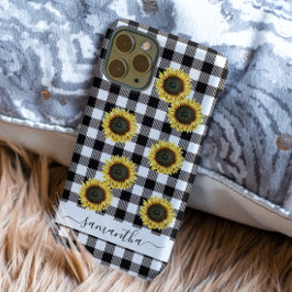 Buffalo Kariert Sunflower Schwarz-weiß Monogram Case-Mate iPhone Hülle