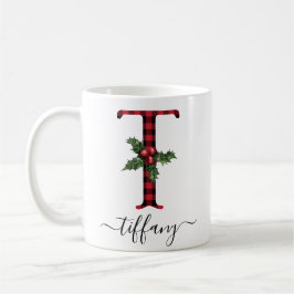 Buffalo Kariert T Monogram Weihnachtskaffee Tasse