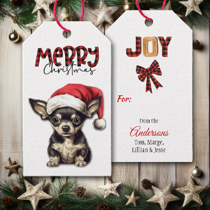 Buffalo Kariert Text Chihuahua Welpe Weihnachten Geschenkanhänger
