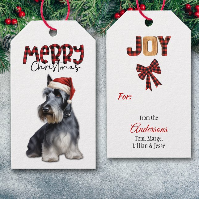 Buffalo Kariert Text Scottish Terrier Christmas Geschenkanhänger (Von Creator hochgeladen)