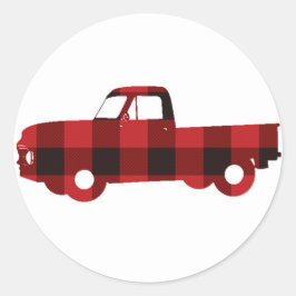 Buffalo Kariert Truck | Rundkleber Runder Aufkleber