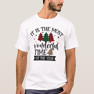 Buffalo Kariert und Leopard Muster Weihnachten T-Shirt
