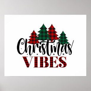 Buffalo Kariert Weihnachtsbaum Weihnachtsvibes Poster