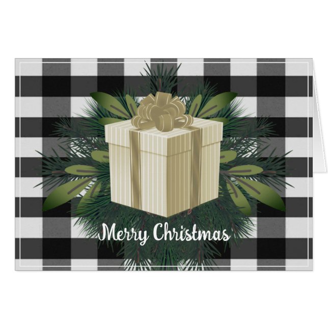 Buffalo Kariert Weihnachtsgeschenk | Goldener Urla (Vorderseite (Horizontal))