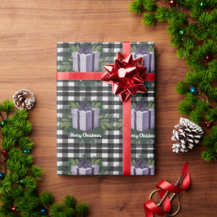 Buffalo Kariert Weihnachtsgeschenk Lila Weihnach Geschenkpapier