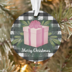 Buffalo Kariert Weihnachtsgeschenk Rosa Ornament