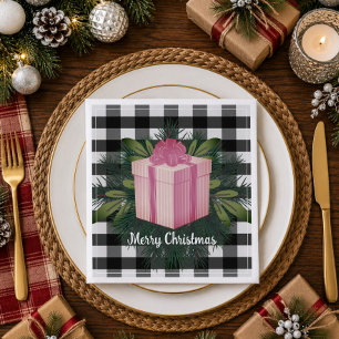 Buffalo Kariert Weihnachtsgeschenk   Rosa Serviette