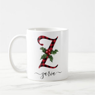 Buffalo Kariert Z Monogram Weihnachtskaffee Tasse