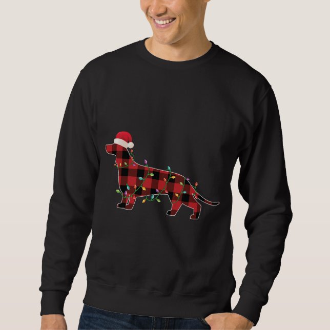 Buffalo Karierte Dackel Funny Dog Lover Merry Chri Sweatshirt (Vorderseite)