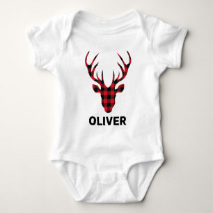 Buffalo Karierte Hirschkopffamilie Baby Strampler
