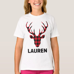 Buffalo Karierte Hirschkopffamilie T-Shirt
