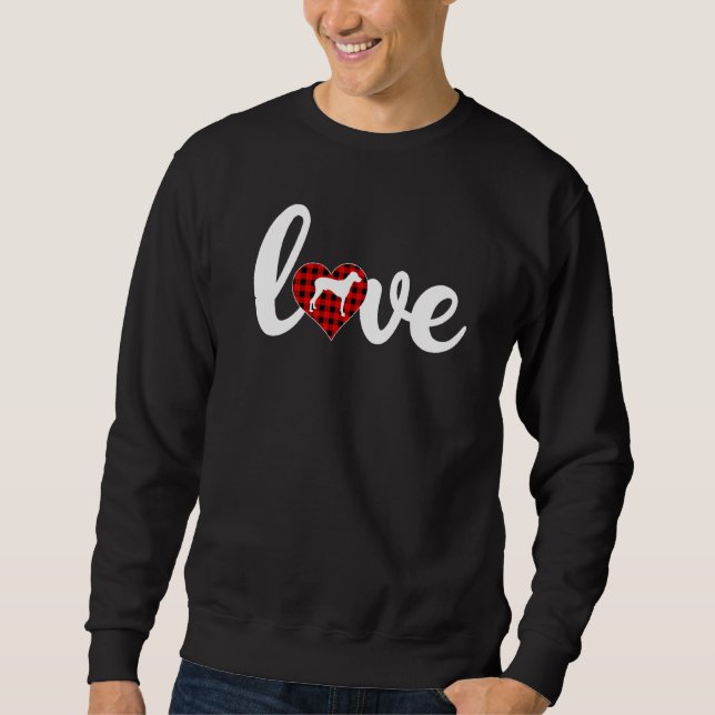 Buffalo Karierte Liebe Rhodesian Ridgeback Dog Val Sweatshirt (Vorderseite)