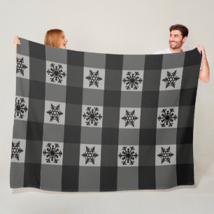 Buffalo Karierte Ornamente Schneeflocken Fleecedecke