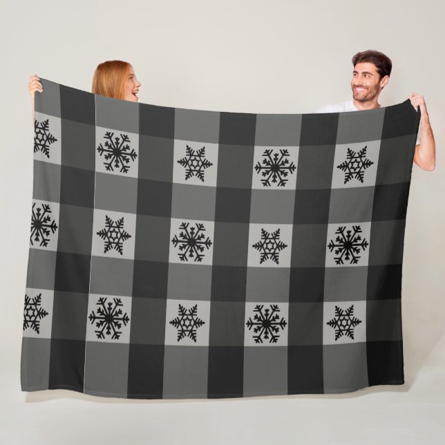 Buffalo Karierte Ornamente Schneeflocken Fleecedecke (Beispiel)