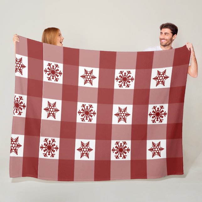 Buffalo Karierte Ornamente Schneeflocken Fleecedecke (Beispiel)