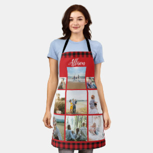 Buffalo Karierte Personalisierte Familienfoto Coll Schürze