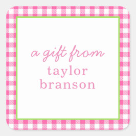 Buffalo Karierte Personalisierte Geschenkaufkleber Quadratischer Aufkleber