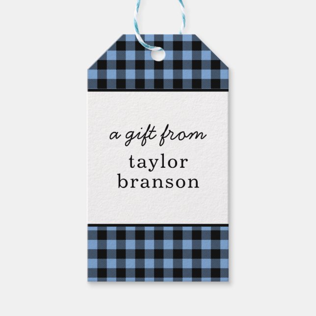 Buffalo Karierte Personalisierte Gift Tags Geschenkanhänger (Vorderseite)