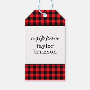 Buffalo Karierte Personalisierte Gift Tags Geschenkanhänger