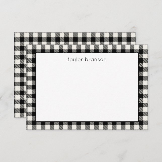 Buffalo Karierte Personalisierte Mitteilungskarten (Vorne/Hinten)