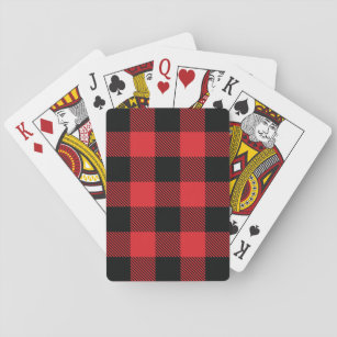 Buffalo Karierte Weihnachten Rot und Schwarzer Kar Spielkarten