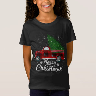 Buffalo Karierte Weihnachtsbaum Red Truck Vintag C T-Shirt