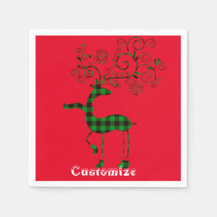 Buffalo Karierte Weihnachtsbaum Thunder_Cove Serviette